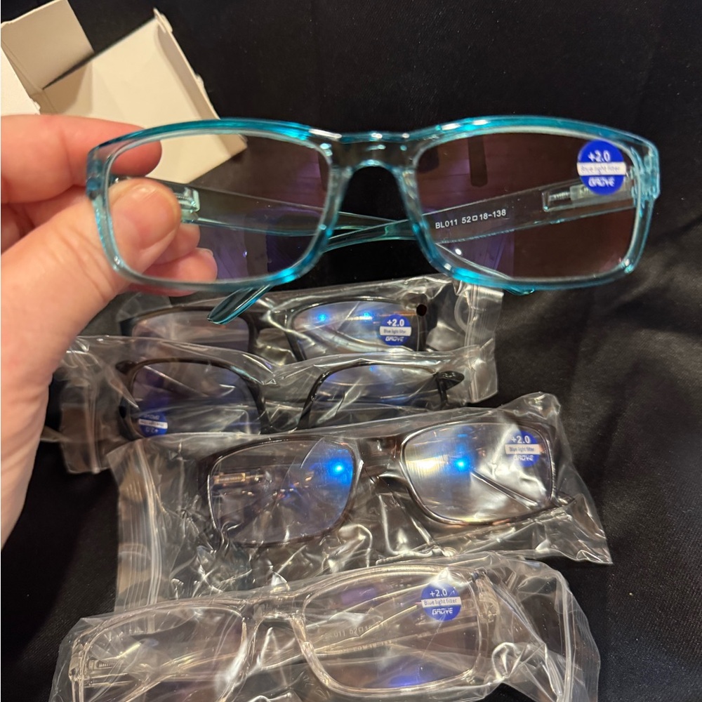 Blue Light Blocking Reading Glasses - 2.00 set of 5